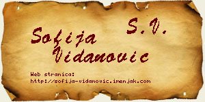 Sofija Vidanović vizit kartica